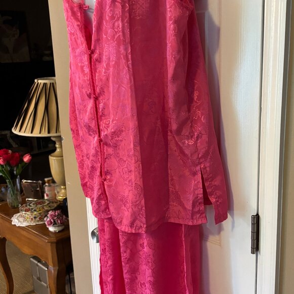 Adonna Pink 2 piece Pajama Sleeveless Button Top and Pants Size Medium - Picture 3 of 9